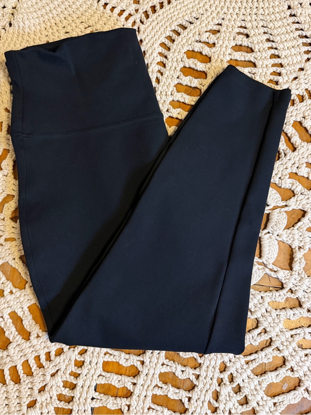 SPANX 1X Black Ponte Leggings Pants High Rise Stretch Pull On